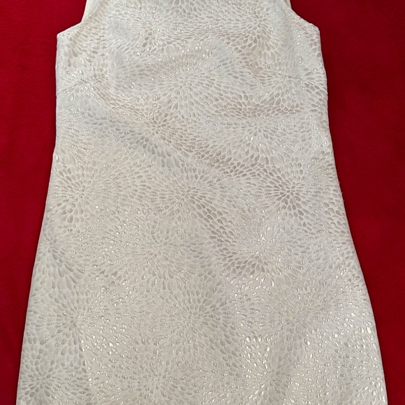 Michael Kors Sleeveless Cocktail Dress Size 6 Metallic Gold/Ivory Blend - Picture 7 of 9